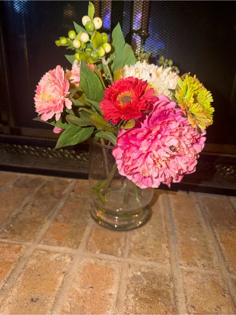 Artificial Pink and Red Floral Arrangement - Home Accents